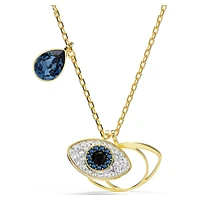 Symbolica pendant, Evil eye, Blue, Gold-tone plated by SWAROVSKI