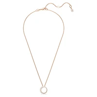 Matrix pendant, Crystal pearl, Round cut, White, Rose gold-tone plated by SWAROVSKI