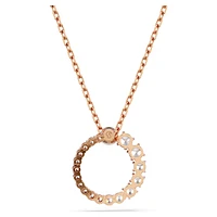 Matrix pendant, Crystal pearl, Round cut, White, Rose gold-tone plated by SWAROVSKI