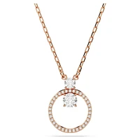 Constella pendant, Pavé, Round cut, White, Rose gold-tone plated by SWAROVSKI