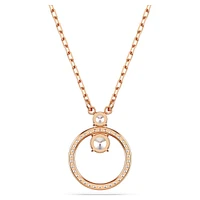 Constella pendant, Pavé, Round cut, White, Rose gold-tone plated by SWAROVSKI