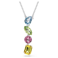 Gema Y pendant, Mixed cuts, Multicolored, Rhodium plated by SWAROVSKI