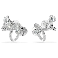 Hyperbola ear cuff, Mixed cuts, White, Rhodium plated by SWAROVSKI