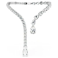 Matrix open necklace, Mixed cuts, White, Rhodium plated by SWAROVSKI