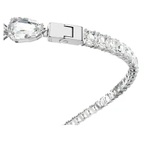 Matrix open necklace, Mixed cuts, White, Rhodium plated by SWAROVSKI