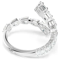 Matrix bangle, Mixed cuts, White, Rhodium plated by SWAROVSKI