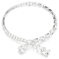 Matrix necklace, Mixed cuts, White, Rhodium plated by SWAROVSKI