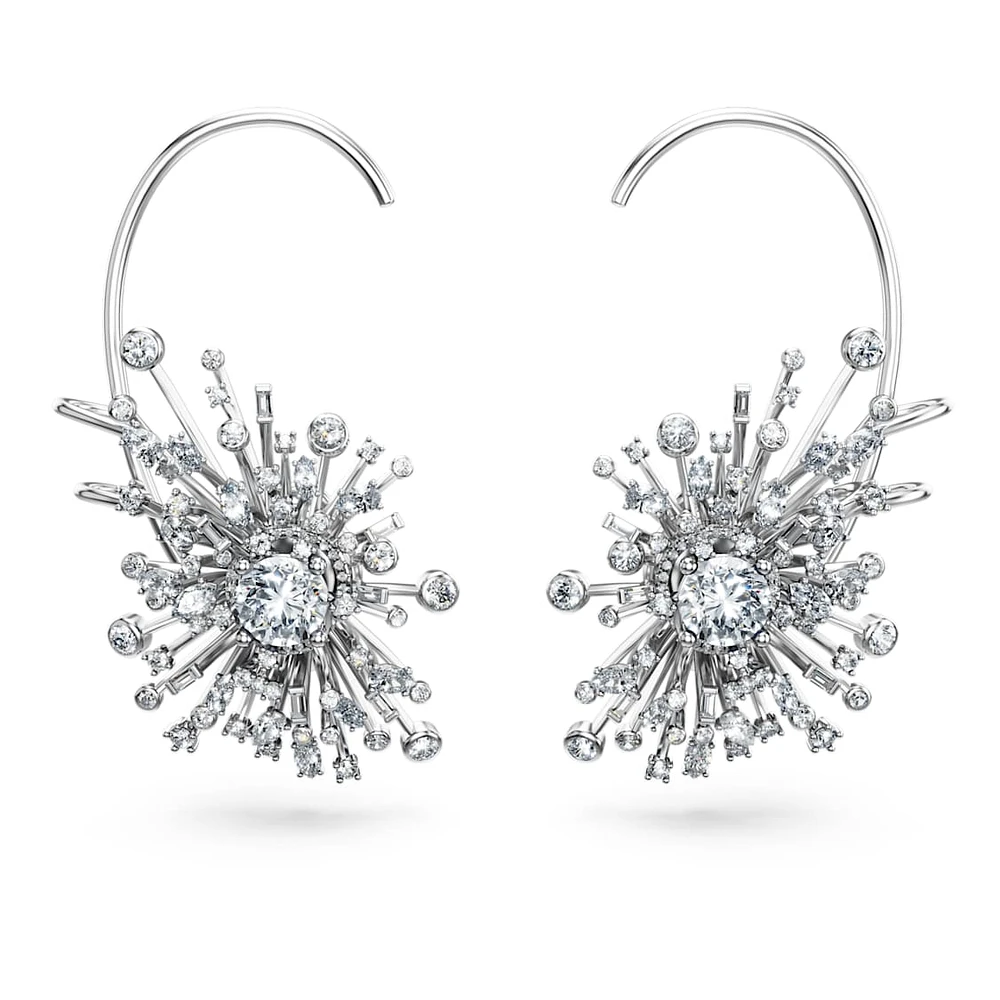 Galaxy earrings, Lab-grown diamonds 14.67 ct tw, Mixed shapes, 18K white gold by SWAROVSKI