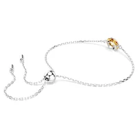 Birthstone bracelet, Square cut, November, Yellow, Rhodium plated by SWAROVSKI