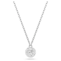 Dextera pendant, Round cut, Sphere, White, Rhodium plated by SWAROVSKI