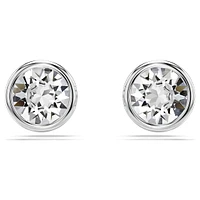Imber stud earrings, Round cut, White, Rhodium plated by SWAROVSKI