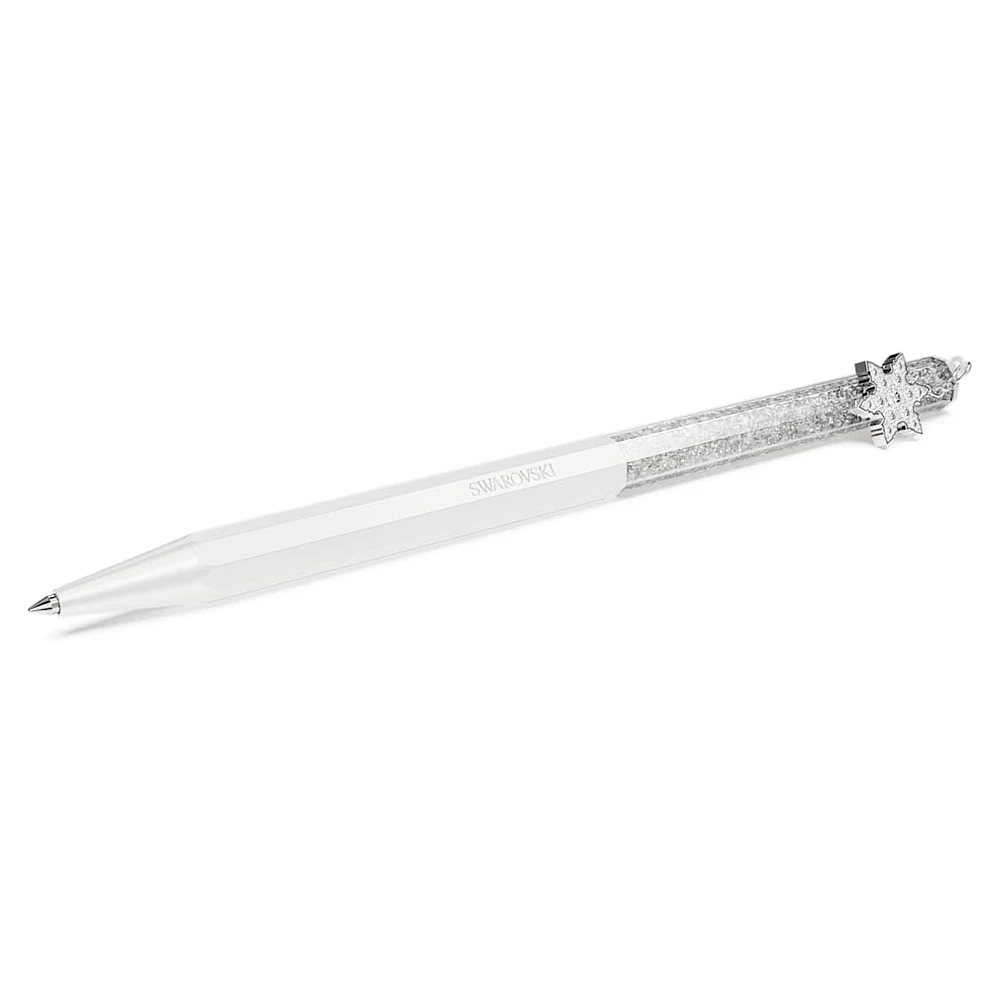 Crystalline ballpoint pen, Octagon shape, Snowflake, White, White lacquered by SWAROVSKI