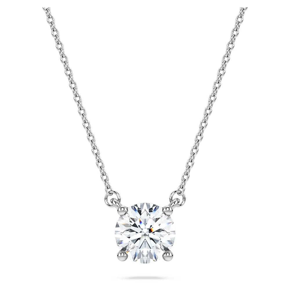 Eternity solitaire pendant, Lab-grown diamonds 1 ct tw, Round shape, 14K white gold by SWAROVSKI