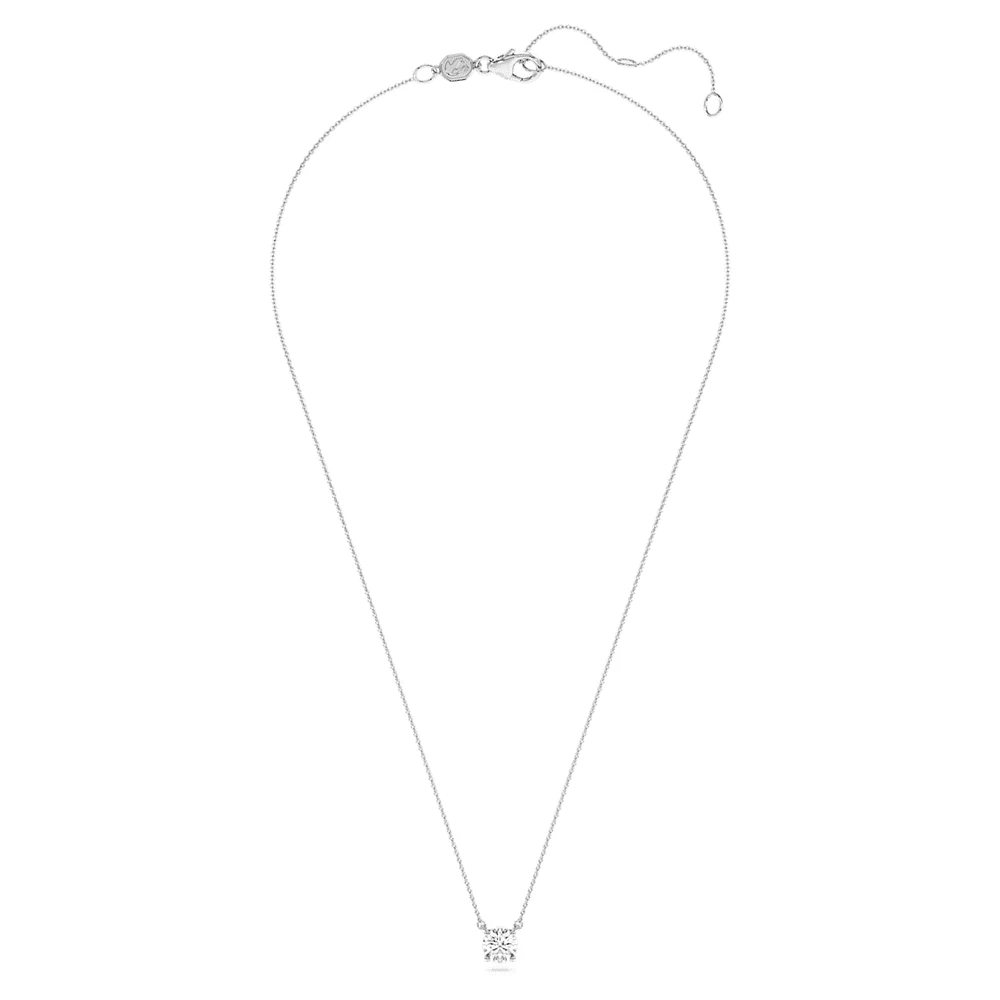 Eternity solitaire pendant, Lab-grown diamonds 1 ct tw, Round shape, 14K white gold by SWAROVSKI