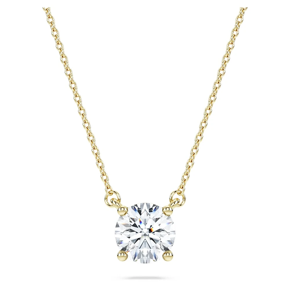 Eternity solitaire pendant, Lab-grown diamonds 1 ct tw, Round shape, 14K yellow gold by SWAROVSKI