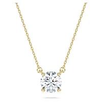 Eternity solitaire pendant, Lab-grown diamonds 1 ct tw, Round shape, 14K yellow gold by SWAROVSKI