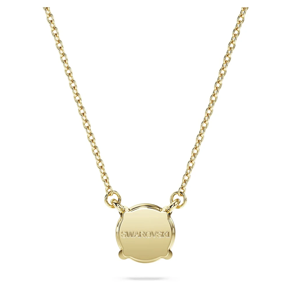 Eternity solitaire pendant, Lab-grown diamonds 1 ct tw, Round shape, 14K yellow gold by SWAROVSKI