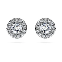 Eternity halo stud earrings, Lab-grown diamonds ct tw, Round shape