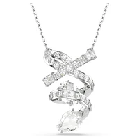 Hyperbola pendant, Mixed cuts, White, Rhodium plated by SWAROVSKI