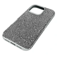 High smartphone case, iPhone® 16 Pro, Silver Tone by SWAROVSKI
