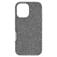 High smartphone case, iPhone® 16, Silver tone by SWAROVSKI