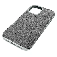 High smartphone case, iPhone® 16, Silver tone by SWAROVSKI