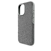 High smartphone case, iPhone® 16, Silver tone by SWAROVSKI