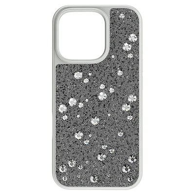 High smartphone case, Scattered design, iPhone® 16 Pro, Silver tone by SWAROVSKI