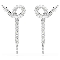 Snake drop earrings, Mixed cuts, Year of the Snake, White, Rhodium plated by SWAROVSKI