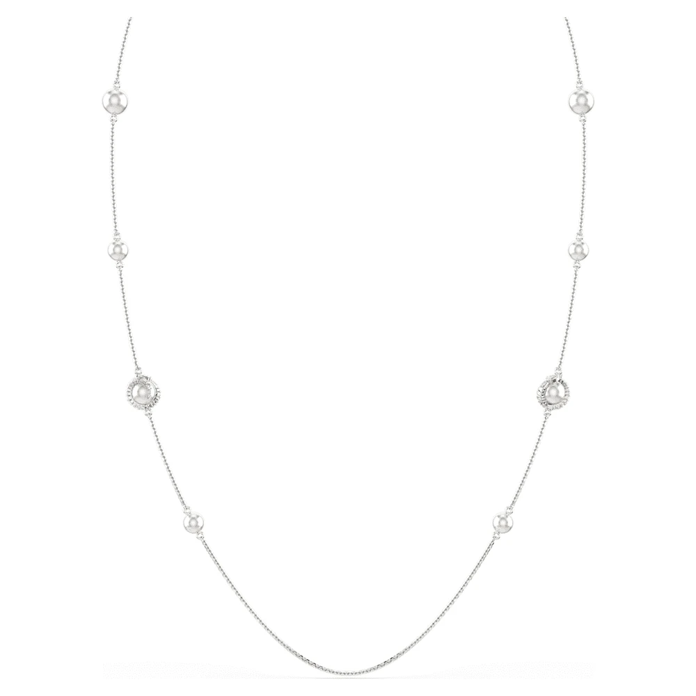 Snake strandage, Crystal pearl, Mixed cuts, Year of the Snake, White, Rhodium plated by SWAROVSKI