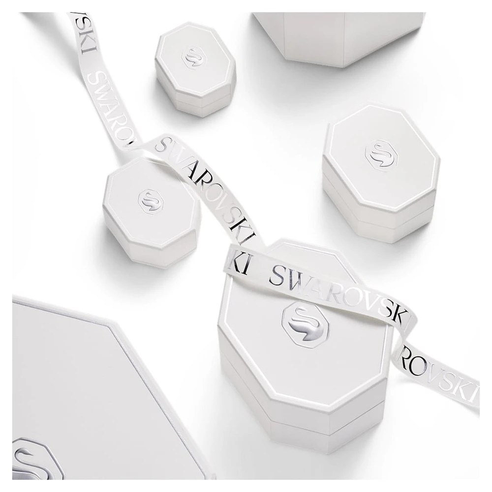 Eternity drop earrings, Lab-grown diamonds 1.25 ct tw, Mixed shapes, 14K white gold by SWAROVSKI