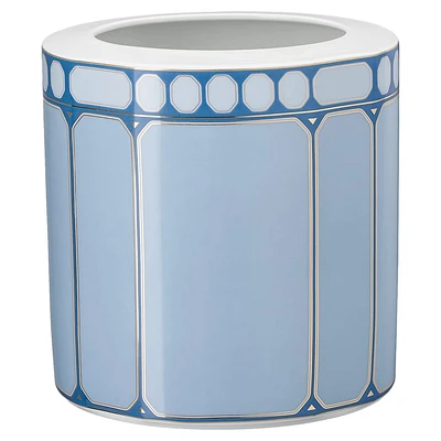 Signum vase, Porcelain, Wide, Blue by SWAROVSKI