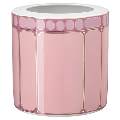 Signum vase, Porcelain, Wide, Pink by SWAROVSKI