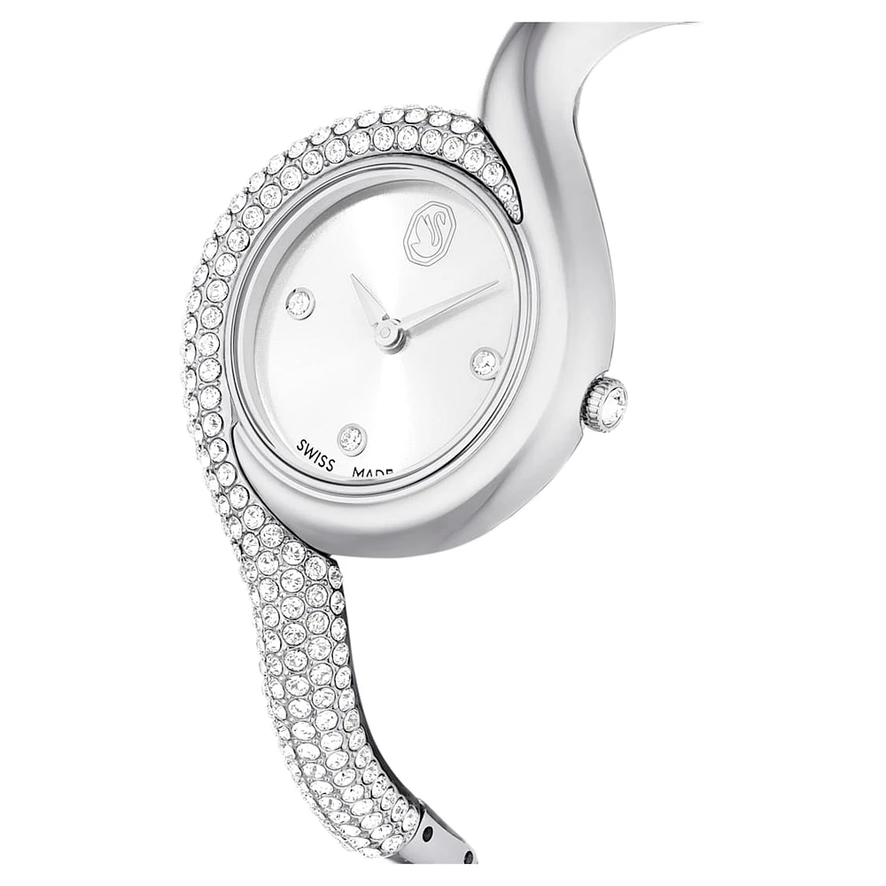 Dextera asymmetric watch, Swiss Made, Metal bracelet, Silver Tone, Stainless steel by SWAROVSKI