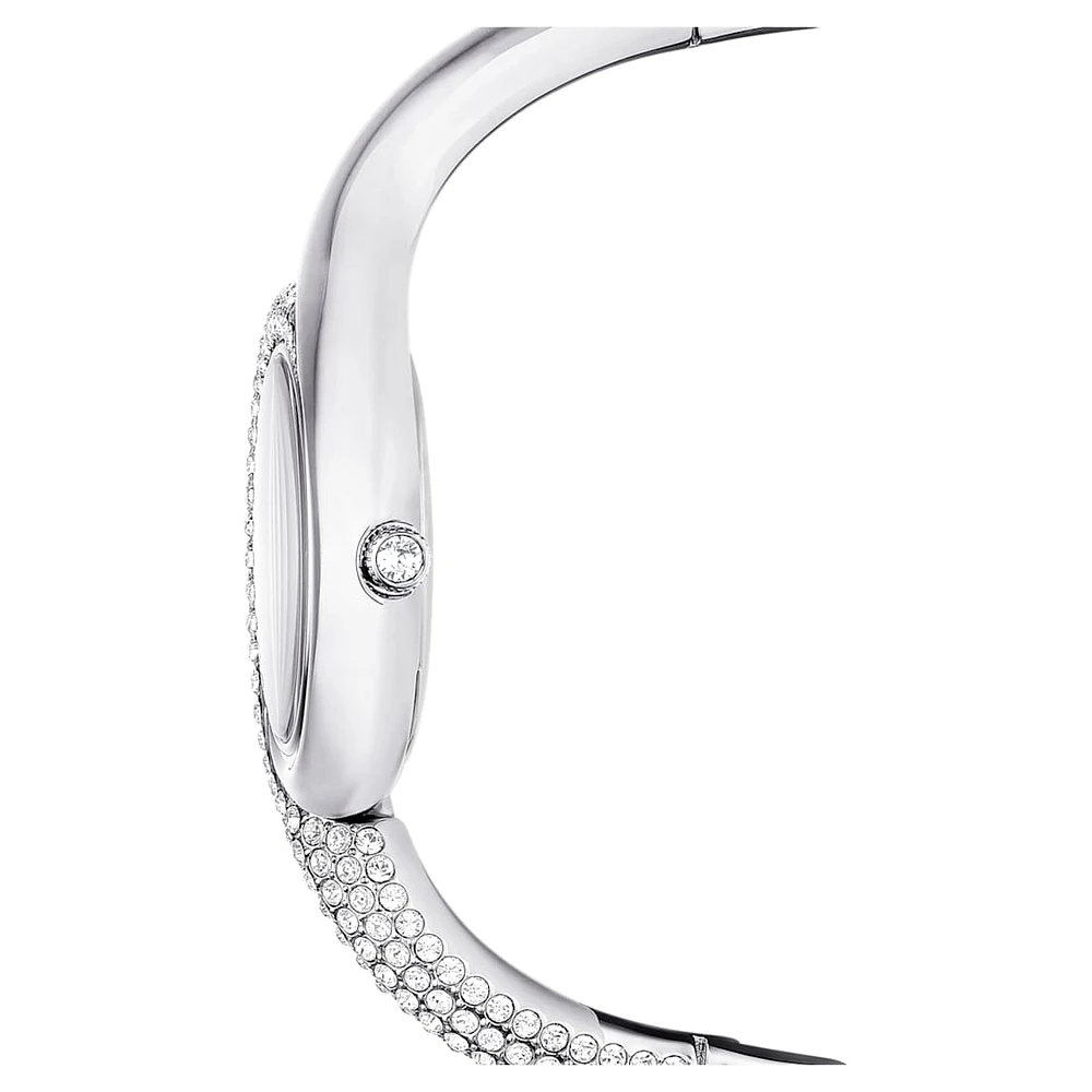Dextera asymmetric watch, Swiss Made, Metal bracelet, Silver Tone, Stainless steel by SWAROVSKI