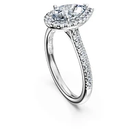 Eternity halo solitaire ring, Lab-grown diamonds 1.3 ct tw, Mixed shapes, 14K white gold by SWAROVSKI