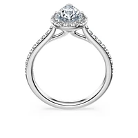 Eternity halo solitaire ring, Lab-grown diamonds 1.3 ct tw, Mixed shapes, 14K white gold by SWAROVSKI
