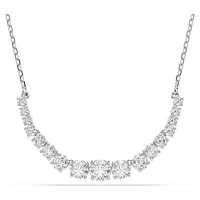 Matrix necklace, Gradient of round cuts, White, Rhodium plated by SWAROVSKI