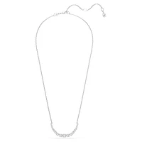 Matrix necklace, Gradient of round cuts, White, Rhodium plated by SWAROVSKI