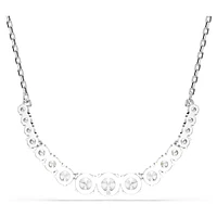 Matrix necklace, Gradient of round cuts, White, Rhodium plated by SWAROVSKI