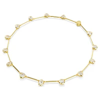 Imber Tennis necklace, Magnetic closure, Mixed cuts, White, Gold-tone plated by SWAROVSKI