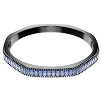 Matrix bangle, Baguette cut, Octagon shape, Blue, Ruthenium plated by SWAROVSKI