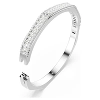 Matrix bangle, Baguette cut, Octagon shape, White, Rhodium plated by SWAROVSKI