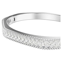 Matrix bangle, Baguette cut, Octagon shape, White, Rhodium plated by SWAROVSKI