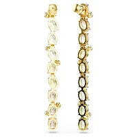Gema drop earrings, Asymmetrical design, Mixed cuts, Long, Multicolored, Gold-tone plated by SWAROVSKI