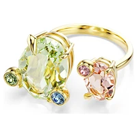 Gema ring, Set (3), Mixed cuts, Multicoloured, Gold-tone plated by SWAROVSKI