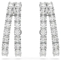 Matrix ear cuffs, Round cut, White, Rhodium plated by SWAROVSKI