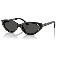 Sunglasses, Cat-Eye shape, SK6030, Black by SWAROVSKI