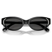 Sunglasses, Cat-Eye shape, SK6030, Black by SWAROVSKI