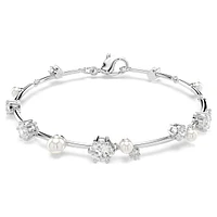 Constella Tennis bracelet, Crystal pearl, Round cuts, White